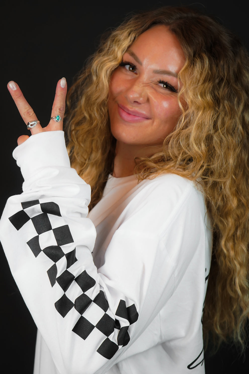GCR CHECKERED LS TEE