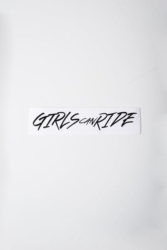 GIRLS CAN RIDE CUT OUT STICKER SMALL
