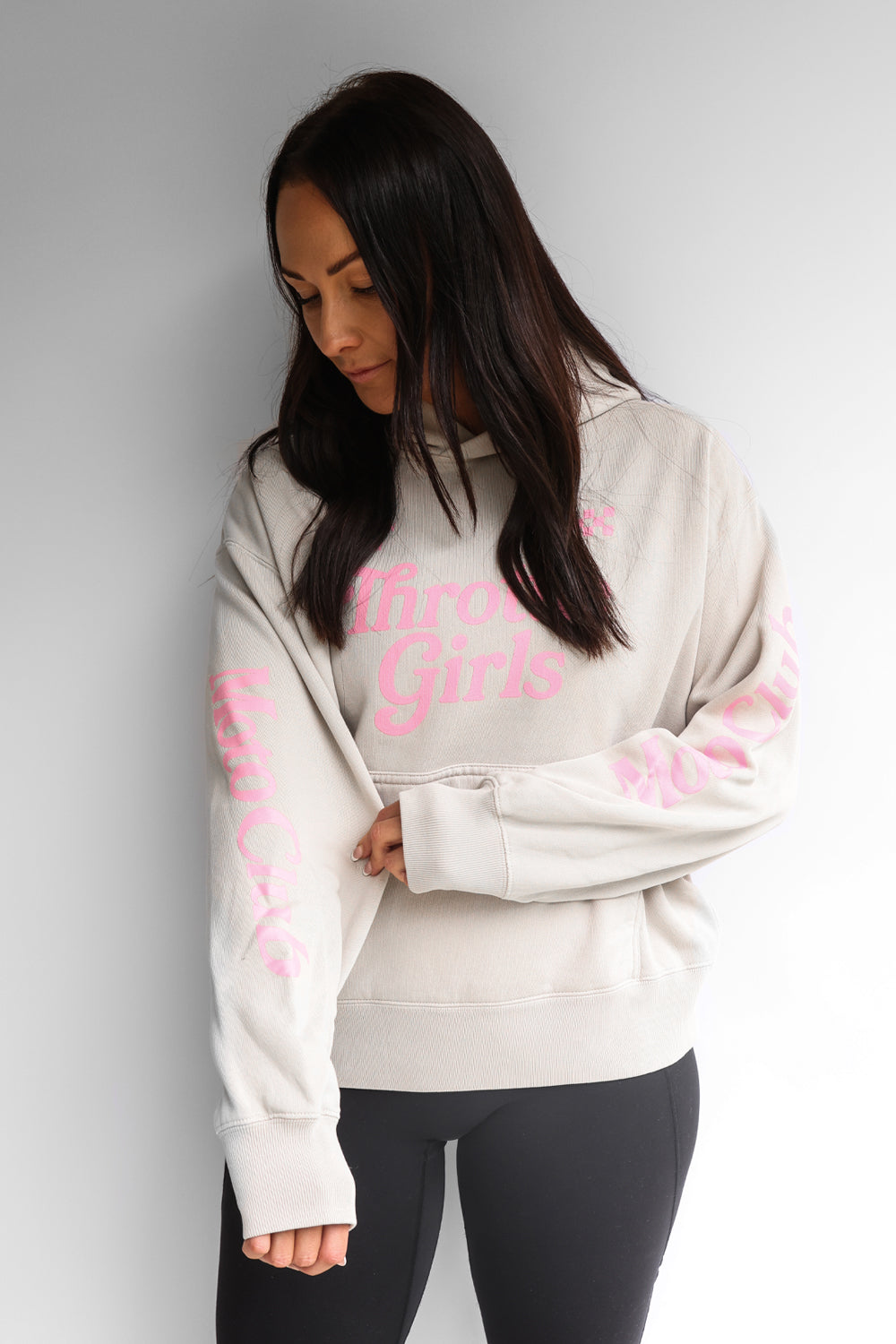 BUILT ON GIRL POWER HOODIE CREAM/PINK 2.0