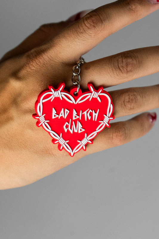 BAD BITCH CLUB KEYRING RED