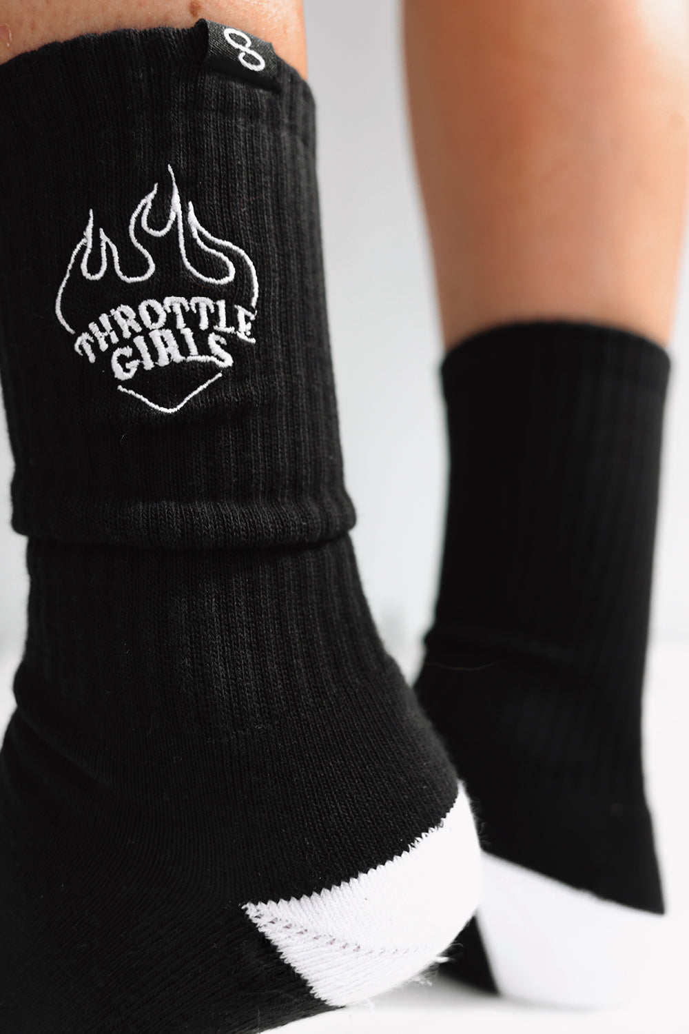 Unisex Throwback Sock- White/Black